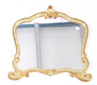 MID CENTURY ITALIAN DECORATIVE GILT & HAND PAINTED WALL MIRROR