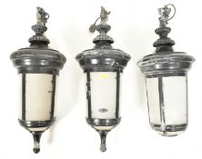 THREE OVERSIZED VICTORIAN STYLE HANGING PENDANT LANTERNS / LIGHTS