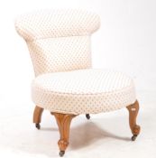 19TH CENTURY VICTORIAN WALNUT LADIES NURSING CHAIR