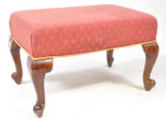19TH CENTURY MAHOGANY VICTORIAN CABRIOLE FOOTSTOOL