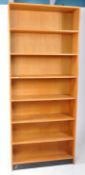 BRITISH MODERN DESIGN - MID CENTURY TALL OAK VENEER BOOKCASE