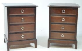 STAG FURNITURE - MINSTREL RANGE - PEDESTAL BEDSIDE CHESTS OF DRAWERS