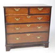 19TH CENTURY GEORGE III MAHOGANY LINE INLAID CHEST OF DRAWERS