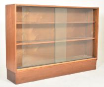 BRITISH MODERN DESIGN MID CENTURY TEAK & GLASS DISPLAY CABINET BOOKCASE