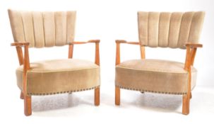 PAIR OF 1930S CONTINENTAL ART DECO TUB CLUB - THEATRE ARMCHAIRS