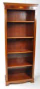 20TH REGENCY REVIVAL MAHOGANY INLAID TALL WINDOW BOOKCASE