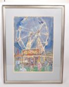 VINTAGE 20TH-CENTURY MIXED MEDIA FAIRGROUND PAINTING