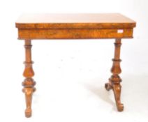 HIGH VICTORIAN 19TH CENTURY BURR WALNUT GAMES CARD TABLE