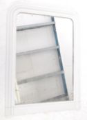 19TH CENTURY VICTORIAN SHABBY CHIC WHITE PAINTED OVERMANTEL MIRROR