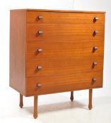 AVALON FURNITURE- MID CENTURY TEAK PEDESTAL CHEST OF DRAWERS