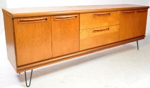 MEREDEW FURNITURE - MID CENTURY HAIRPIN TEAK SIDEBOARD CREDENZA