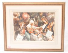 FRASER KING (B 1969) - 21ST CENTURY 'REHEARSAL PREPARATIONS' WATERCOLOUR