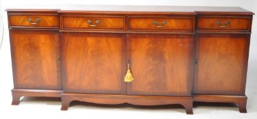 20TH CENTURY REGENCY REVIVAL FLAME MAHOGANY BREAKFONT SIDEBOARD