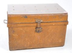20TH CENTURY GWR LABELED METAL STEAMER TRAVEL TRUNK WITH PERSPEX TOP
