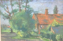 NEIL.M.CATCHPOLE - VINTAGE 20TH CENTURY OIL PASTEL FARMHOUSE PAINTING