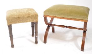 TWO 19TH & 20TH CENTURY FOOTSTOOL OTTOMANS