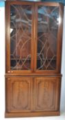19TH CENTURY GEORGE III MAHOGANY LIBRARY BOOKCASE CABINET