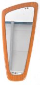 BRITISH MODERN DESIGN - MID CENTURY TEAK FRAMED ATOMIC WALL MIRROR