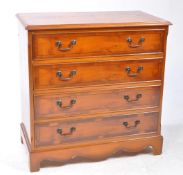 GEORGE III REVIVAL REPRODUCTION YEW WOOD CHEST OF DRAWERS