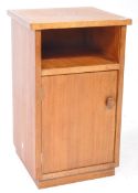 BRITISH MODERN DESIGN - MID CENTURY TEAK PEDESTAL BEDSIDE CABINET