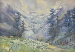 CLIFFORD GEORGE BLAMPIED (1875-1962) - WATERCOLOUR LANDSCAPE STUDY ON PAPER