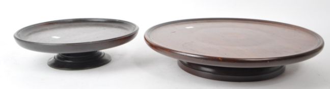 GEORGE III REVIVAL MAHOGANY TABLE TOP LAZY SUSAN T/W ANOTHER