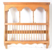 19TH CENTURY VICTORIAN STYLE PEDIMENT TOP PINE WALL MOUNTABLE SHELF