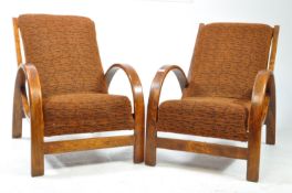 PAIR OF 1930S ART DECO HALABALA STYLE BENTWOOD ARMCHAIRS