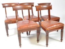 SET OF 5 19TH CENTURY WILLIAM IV MAHOGANY BAR BACK DINING CHAIRS