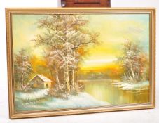 CLARA INNESS (1874 - 1932) - OIL PAINTING OF A WINTER LANDSCAPE