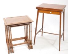 GEORGE III REVIVAL MAHOGANY NEST OF TABLES & EDWARDIAN CARD TABLE