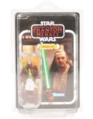 STAR WARS - THE PHANTOM MENACE - CARDED QUI-GON JINN ACTION FIGURE