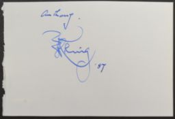 STAR WARS - PETER CUSHING (1913-1994) - AUTOGRAPHED PAPER SLIP