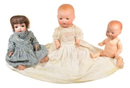 COLLECTION OF EARLY 20TH CENTURY GERMAN BISQUE HEADED DOLLS