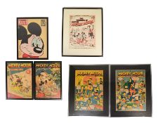 MICKEY MOUSE - COLLECTION OF VINTAGE FRAMED COMICS