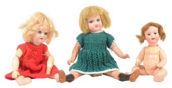 COLLECTION OF X3 GERMAN BISQUE HEADED DOLLS