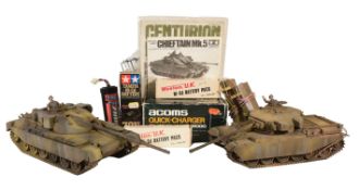 RC MODELS - X2 TAMIYA RADIO CONTROLLED MODEL TANKS