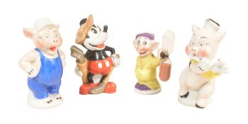 WALT DISNEY - ORIGINAL VINTAGE PORCELAIN TOOTH BRUSH HOLDERS