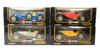 DIECAST - X4 BURAGO 1/18 SCALE DIECAST MODEL CARS