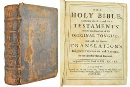 BIBLES.1768 THE HOLY BIBLE PRINTED BY MARK BASKETT IN ORIG. CALF BINDING