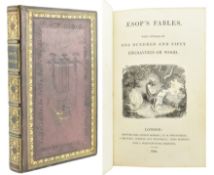 BINDING. 1828 AESOP'S FABLES ILLUSTRATED WITH WOOD ENGRAVINGS, POCKET EDITION IN FULL CALF