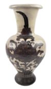 SONG CIZHOU WHITE GLAZED FLORAL POTTERY VASE 宋 磁州剔花花卉纹瓶
