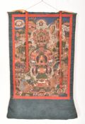 20TH CENTURY TIBETAN THANGKA DEPICTING SHAKHAMUNI 二十世纪释迦牟尼像唐卡