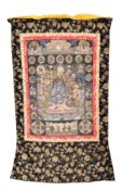 20TH CENTURY TIBETAN THANGKA DEPICTING CHATURBHUJA MAHAKALA 二十世纪大黑天唐卡
