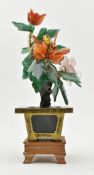 20TH CENTURY JADE / STONE TREE WITH JADE/BRONZE POT 二十世纪盆栽