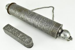 A 19TH CENTURY PERISIAN SCROLL HOLDER AND A PEN BOX 十九世纪波斯筒盒和笔盒