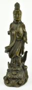 QING DYNATY BRONZE FIGURE OF GUANYIN 清 铜观音立像