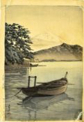 AFTER KAWASE HASUI - MITO BEACH WOODBLOCK PRINT, 20TH CENTURY 川瀬 巴水 三津 長浜