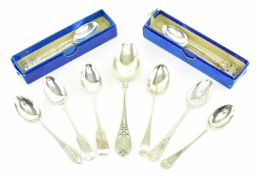 COLLECTION OF HALLMARKED RIFLE CLUBS SILVER SPOONS AND OTHERS