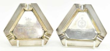 TWO GEORGE VI HALLMARKED SILVER ASHTRAYS